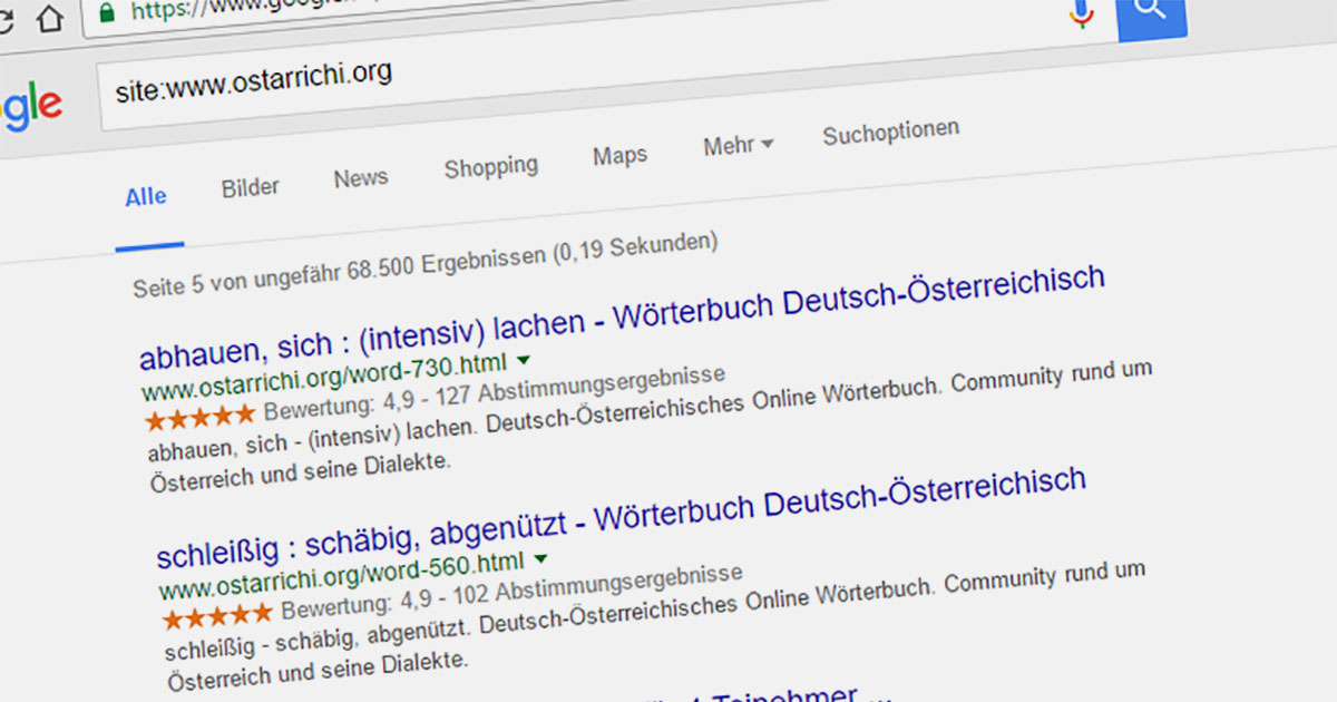 Google Rating in Search Results for Webpages Google Rating in Search Results for Webpages